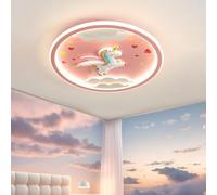 RuiRfh Plafonnier Moderne Maternelle Lampe Plafond Rose Dessin animé Licorne éclairage garçon Fille Chambre éclairage LED Chambre d'enfant Abat-Jour décoration intérieure Lampe Salon Salle à Manger