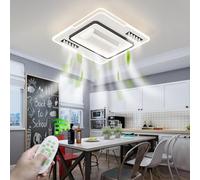 RuiRfh Ventilateurs de plafond modernes sans pales avec lumières et télécommande 6 vitesses 3000K-6500K LED à intensité variable pour chambre à coucher cuisine îlot salle à manger et salon