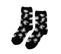 RUIRUILICO Chaussettes Chaude Femme Imprimé Léopard Thermiques Chaussette en Corail Polaire Automne Hiver Mignon Épaisses Douces Confortable Chaussettes Mi-Mollet