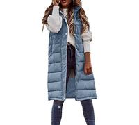 RUIRUILICO Doudoune Femme Sans Manche Chaud Décontracté Automne Hiver Gilet a Capuche Léger Zippé Grande Taille Parka avec Poches Outdoor Coupe-Vent Manteau Femme Hiver