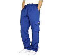 RUIRUILICO Pantalon Cargo Homme Grande Taille Sweatpants Baggy Casual Taille Elastique Jogging Homme Travail Cordon 2024 Automne Hiver Chaud Sport Pants avec Poches