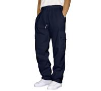 RUIRUILICO Pantalon Cargo Homme Grande Taille Sweatpants Baggy Casual Taille Elastique Jogging Homme Travail Cordon 2024 Automne Hiver Chaud Sport Pants avec Poches