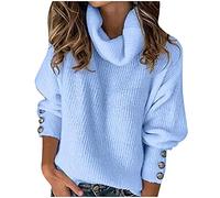 RUIRUILICO Pull Col Montant Femme Grande Taille Tops Hiver Loose Casual Pullover Gilets Femme Grande Taille Sweats Grosse Maille Confort High Neck Sweater