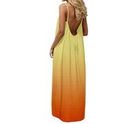 RUIRUILICO Robe Longue Femme Tie-Dye Dos Nu Bohème Robes en Lin Bretelles Spaghetti Légèr Robe de Plage Vacances Éte 2026 Décontracté Confortable Dress