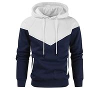 RUIRUILICO Sweat a Capuche Homme Patchwork Grande Taille Pull Décontracté Automne Hiver Oversize Hoodie Manches Longues Sweatshirt avec Poches Streetwear Casual Hoodies