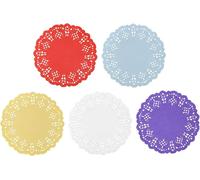 RUIRUIMING Lot de 100 sets de table en dentelle de 8,9 cm - Sets de table ronds décoratifs colorés en papier en vrac - Convient pour les décorations de table de gâteaux, desserts