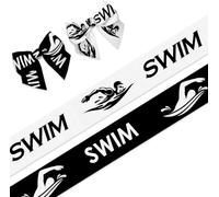 RUIRUIMING Lot de 2 rubans de satin de natation de 1,9 cm, 4,6 m, noir et blanc, convient pour les décorations de fête de sport, l'emballage cadeau de natation et les fournitures de bricolage.