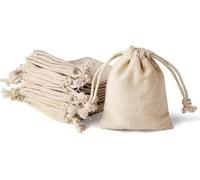 RUIRUIMING Lot de 20 sacs en coton à double cordon de serrage 7,6 x 9,4 cm pour petits bijoux, bracelets, perles, épices, sacs cadeaux