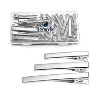 RUIRUIMING Lot de 45 accessoires pour cheveux en métal - 3 tailles de fers à friser argentés - Pinces de salon - Avec étui
