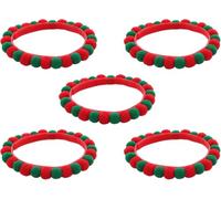 RUIRUIMING Lot de 5 colliers pour animaux de compagnie avec pompons colorés réglables pour chats et chiens pour festival, fêtes d'anniversaire