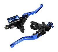 RUIRUIY Leviers d'embrayage de Frein de Moto universels 7/8in, Ensemble de poignée de leviers d'embrayage de Pompe supérieure de Frein réglable hydrauliquement (Bleu)