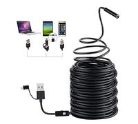 Ruiseawing Endoscope télescopique USB 3 en 1 5,5 mm, Endoscope étanche IP67, caméra d'inspection Semi-Rigide Snake avec 6 lumières LED réglables pour Ordinateur, Smartphone, Windows