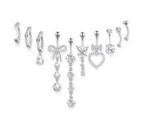 Ruispeed 10er Set Bauchnabelpiercing Chirurgenstahl Dangle Belly Ring 14G