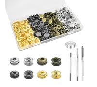 RUISPEED 50 ensembles de boutons-pression en métal 12,5mm, ensemble de boutons-pression avec 4 outils, pour cuir, sacs, jeans, vestes, travaux de couture DIY (couleurs assorties)