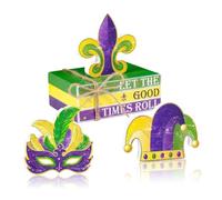 Ruispeed 6 pièces de Masques en Bois comme déco de Table - Centres de Table Style Mardi Gras pour Plateau, cheminée ou Table Festive