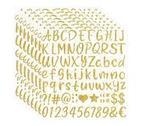 RUISPEED 648 pièces Autocollants Lettre Or Pailletée, 1 Pouce Autoadhésif Vinyle Imperméable ABC Stickers, idéal pour Projets Créatifs DIY