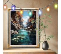 Ruisseau,Paysage Peinture Diamant Kit,5D Diamond Painting Adulte grand 30x40cm,Bricolage Diamant Artisanat Strass Point de Croix Painting,Tableau Diamant Kits pour Décoration Murale Cadeau 59N-1992