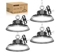 RUISUN 4 pack UFO 100W LED High Bay Projecteur Garage Light 17000LM LED Éclairage pour Atelier Dimmable 60W/80W/100W Éclairage Lampe Industrielle IP65 Étanche Plafond 120° pour Atelier Entrepôt