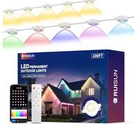 RUISUN Éclairage Extérieur Permanent 30M Light RGBCW (2700K-6500K) Guirlande Lumineuse Intelligente pour les Fêtes de Jardin de Décoration de Noël et l'éclairage Quotidien IP67 Blanc