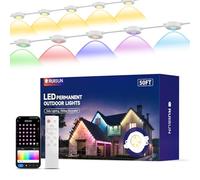 RUISUN Guirlande Lumineuse Intelligente 15M Éclairage Extérieur Permanent 30 RGBICW LED d'Éclairage IA Personnalisé pour les Fêtes de Jardin de Décoration de Noël et l'éclairage Quotidien IP67 Blanc