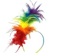 RUITOTP Bandeau à Plumes Colorées Bandeau Fascinator à Plumes Serre-Tête Bibi à Plumes Serre-Têtes à Plumes des Années 20 pour Cosplay Costume Carnaval Fête Halloween Pâques