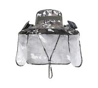 RUITOTP Chapeau de Fan Solaire, Chapeau de Rechargeable USB avec Deux Ventilateurs, Refroidissement à 1-4 Vitesses et Bord Large pour la Pêche, la Randonnée, le Travail en Plein Air