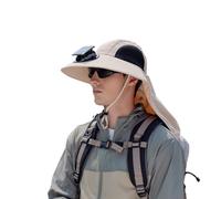 RUITOTP Chapeau de Fan Solaire, Chapeau de Rechargeable USB avec Deux Ventilateurs, Refroidissement à 1-4 Vitesses et Bord Large pour la Pêche, la Randonnée, le Travail en Plein Air