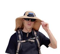RUITOTP Chapeau de Fan Solaire, Chapeau de Rechargeable USB avec Deux Ventilateurs, Refroidissement à 1-4 Vitesses et Bord Large pour la Pêche, la Randonnée, le Travail en Plein Air