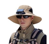 RUITOTP Chapeau de Fan Solaire, Chapeau de Rechargeable USB avec Deux Ventilateurs, Refroidissement à 1-4 Vitesses et Bord Large pour la Pêche, la Randonnée, le Travail en Plein Air
