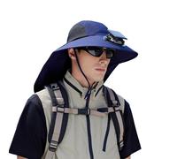 RUITOTP Chapeau de Fan Solaire, Chapeau de Rechargeable USB avec Deux Ventilateurs, Refroidissement à 1-4 Vitesses et Bord Large pour la Pêche, la Randonnée, le Travail en Plein Air