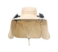 RUITOTP Chapeau de Fan Solaire, Chapeau de Rechargeable USB avec Deux Ventilateurs, Refroidissement à 1-4 Vitesses et Bord Large pour la Pêche, la Randonnée, le Travail en Plein Air