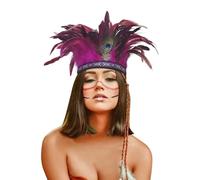 RUITOTP Coiffe Indienne Bandeau Plume Coiffe Plumes de Paon Bandeau à Bresilienne Plume Carnaval Deguisement Indien Femme Accessoire Femme Annee 20 Hippie Tribal Carnaval Fête à Thème
