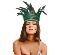 RUITOTP Coiffe Indienne Bandeau Plume Coiffe Plumes de Paon Bandeau à Bresilienne Plume Carnaval Deguisement Indien Femme Accessoire Femme Annee 20 Hippie Tribal Carnaval Fête à Thème