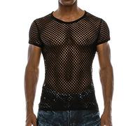 RUITOTP Creuse Top Blouse Muscle Pullover Shirt Court Casual Sleeve Homme Mesh