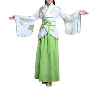 RUITOTP Hanfu Enfant Fille - Costume Chinois Traditionnel avec Jupe Midi et Accessoires, Déguisement pour Carnaval, Halloween et Événements Thématiques