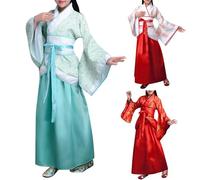 RUITOTP Hanfu Enfant Fille - Costume Chinois Traditionnel avec Jupe Midi et Accessoires, Déguisement pour Carnaval, Halloween et Événements Thématiques
