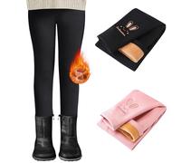RUITOTP Lot de 2 leggings thermiques pour fille - Legging d'hiver doublé en polaire - Taille haute - Sous-vêtements thermiques épais - Chaud - Pantalon long pour le quotidien 2er pack