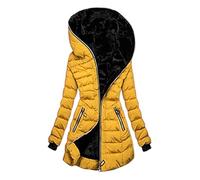 RUITOTP Manteau Femme Hiver Chic, Mi-Longue Manteaux à Capuche Hiver Zippé Épaisse Veste Chaude Parka Blouson Outercoat avec Poches