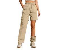 RUITOTP Pantalon Femme de Randonnée Convertible Fermeture éclair léger séchage Rapide Pantalon de Travail Marche Short Extérieur Droit Amovible et Réversible Poche Pantalons de Randonnée
