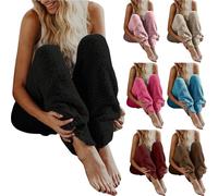 RUITOTP Pantalon Pyjama Polaire Femme Hiver, Hommes et Femmes Peuvent Porter des Pantalons De Maison en Molleton Corail De Couleur Unie,Pantalon De Ménage en Velours Corail Pantalon Confortable