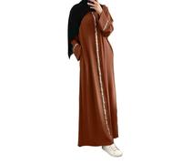 RUITOTP Robe de prière musulmane à manches longues pour femme Robe de prière modeste Robe longue Cadeau du Ramadan Robe arabe