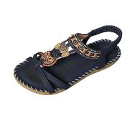 RUITOTP Sandale Orthopédique Femme Été Bohême Chaussures Élégantes Bout Ouvert Élastique Sangle Strass Sandales Confortables Léger Avec Support Plates Orthopédiques Chaussures