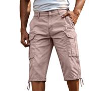 RUITOTP Short Homme Pantacourt Été Léger Cargo Militaire Multi-Poches Taille Élastique Cordon Randonnée Travail BTP Décontracté Jeune