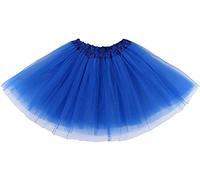 Ruiuzioong Gonna Tutu per Teenager per Adulti Gonna Classica Tutu in Tulle a 4 Strati Elastico per Feste in Maschera Costumi di Halloween Danza (Bleu)