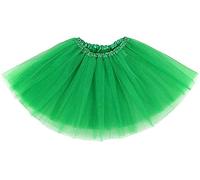 Ruiuzioong Gonna Tutu per Teenager per Adulti Gonna Classica Tutu in Tulle a 4 Strati Elastico per Feste in Maschera Costumi di Halloween Danza (Vert)