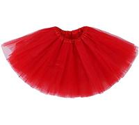 Ruiuzioong Gonna Tutu per Teenager per Adulti Gonna Classica Tutu in Tulle a 4 Strati Elastico per Feste in Maschera Costumi di Halloween Danza (Rouge)