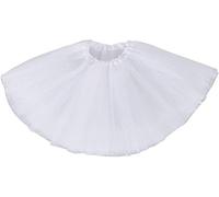 Ruiuzioong Gonna Tutu per Teenager per Adulti Gonna Classica Tutu in Tulle a 4 Strati Elastico per Feste in Maschera Costumi di Halloween Danza (Blanc)