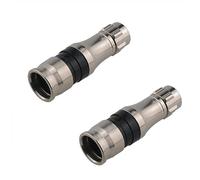 Ruiwaer Lot de 2 connecteurs de compression pour câble coaxial RG11 de type F argenté pour câble coaxial RG11