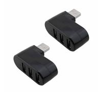 Ruiwaer Lot de 2 mini concentrateurs USB 2.0 à 3 ports pour disques durs portables, ordinateurs portables, appareils photo numériques, noir