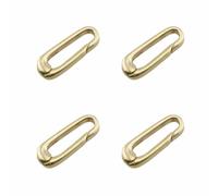 Ruiwaer Lot de 4 fermoirs ovales en laiton plaqué or pour bracelets ou porte-clés